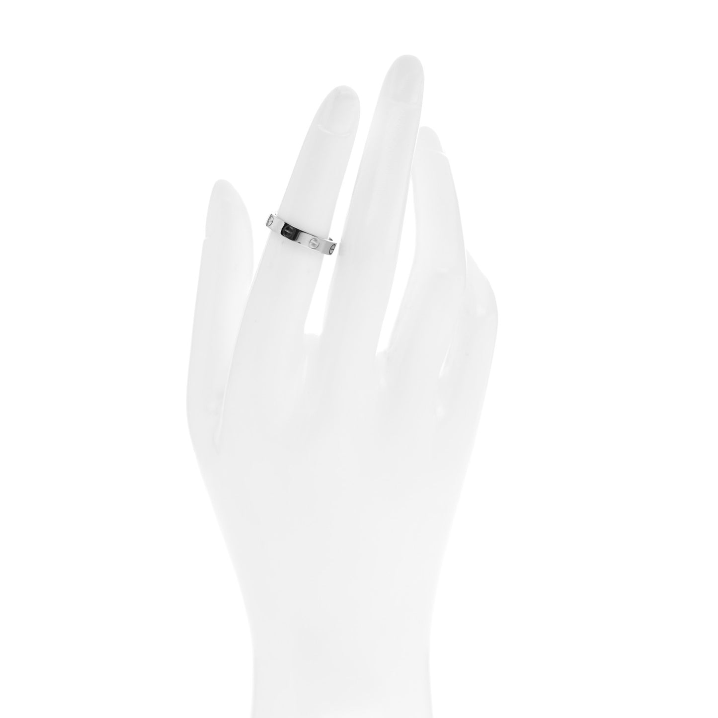 18K White Gold 3.5mm LOVE Wedding Band Ring 50 5.25