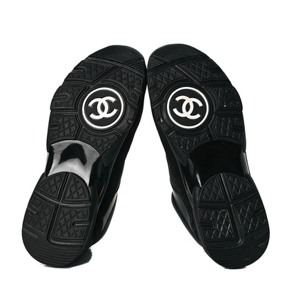 Chanel Toile Suede Calfskin CC Sneakers 40 Black 6 of 9