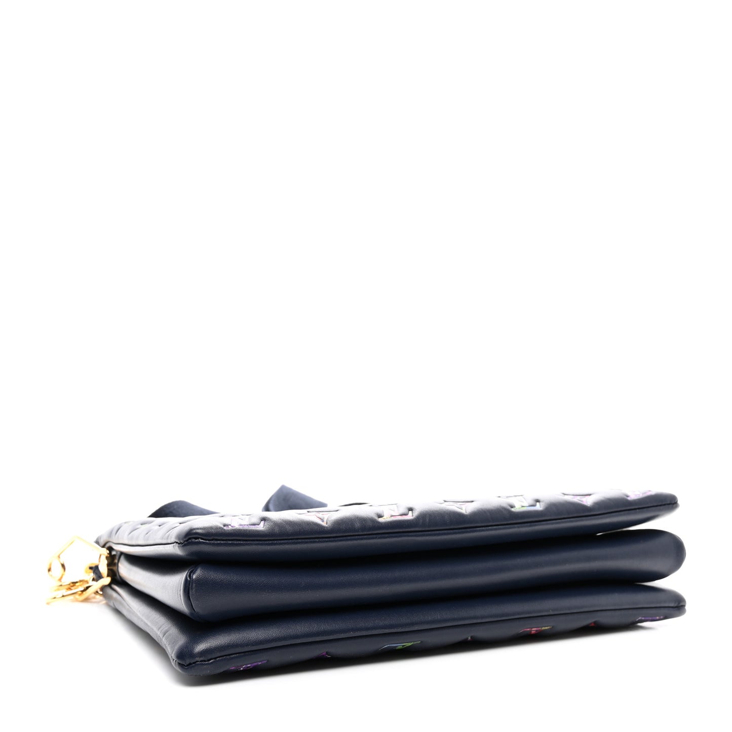 Lambskin Embossed Monogram LV Garden Coussin MM Navy Blue