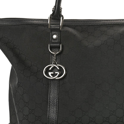 Gucci Nylon Monogram Medium GG Charm Dome Satchel Black 8 of 10