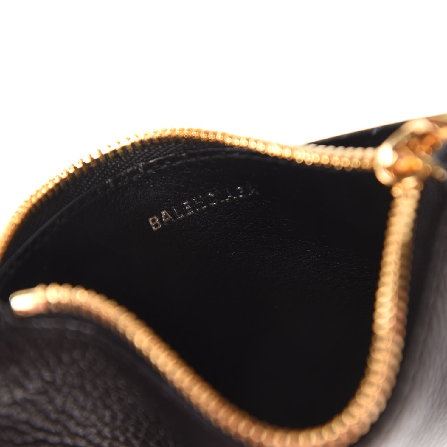 Balenciaga Grained Calfskin Logo Cash Long Coin Card Holder Black White 8 of 10