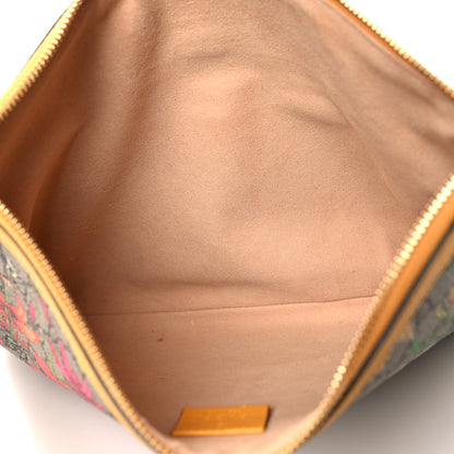 Gucci GG Supreme Monogram Flora Large Ophidia Pouch Clutch Beige Multicolor Crop 5 of 11