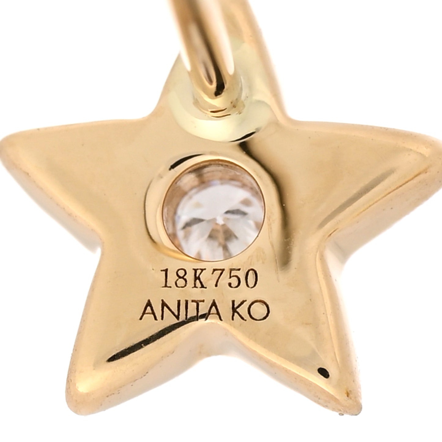 18K Yellow Gold Diamond Small Star Stud Earrings