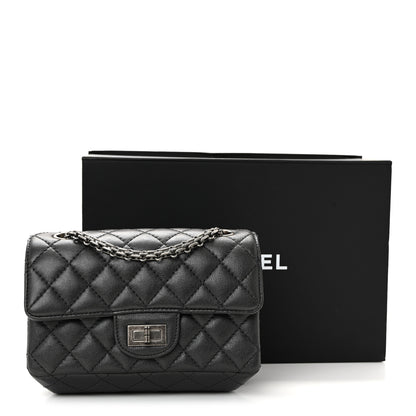 Chanel Goatskin Quilted 2.55 Reissue Mini Flap Dark Silver 10 of 10
