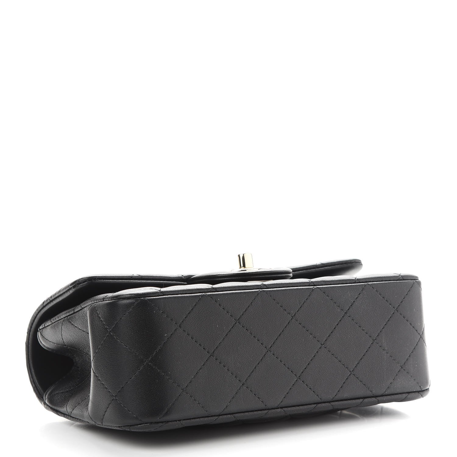 Chanel Lambskin Quilted Mini Top Handle Rectangular Flap Black 4 of 9