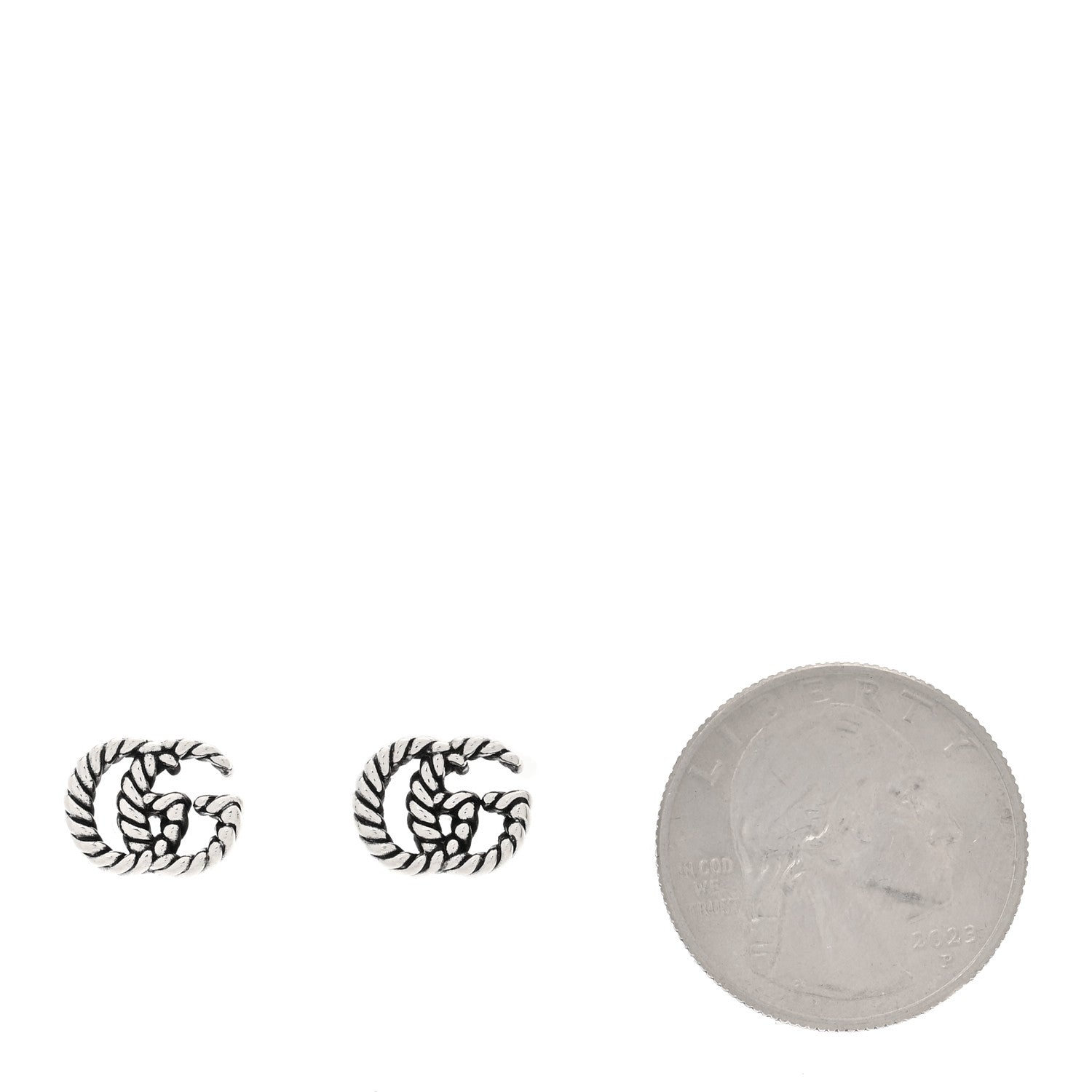 Gucci Sterling Silver Torchon Double G Earrings 2 of 4