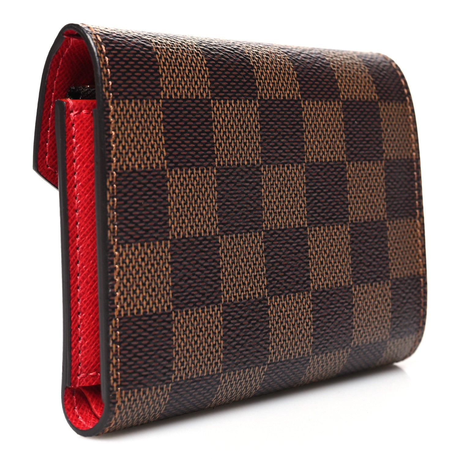 Louis Vuitton Damier Ebene Victorine Wallet Red 3 of 9