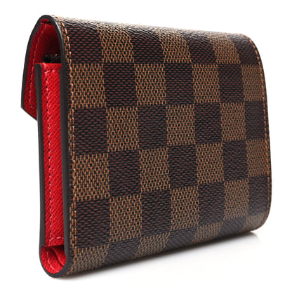 Louis Vuitton Damier Ebene Victorine Wallet Red 3 of 9