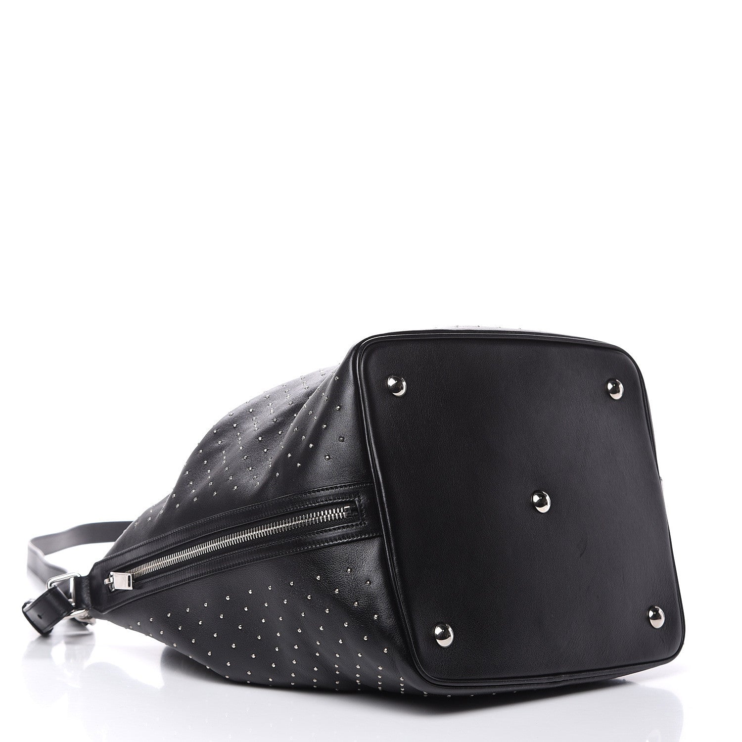 Saint Laurent Calfskin Studded Medium Emmanuelle Bucket Bag Black 4 of 15