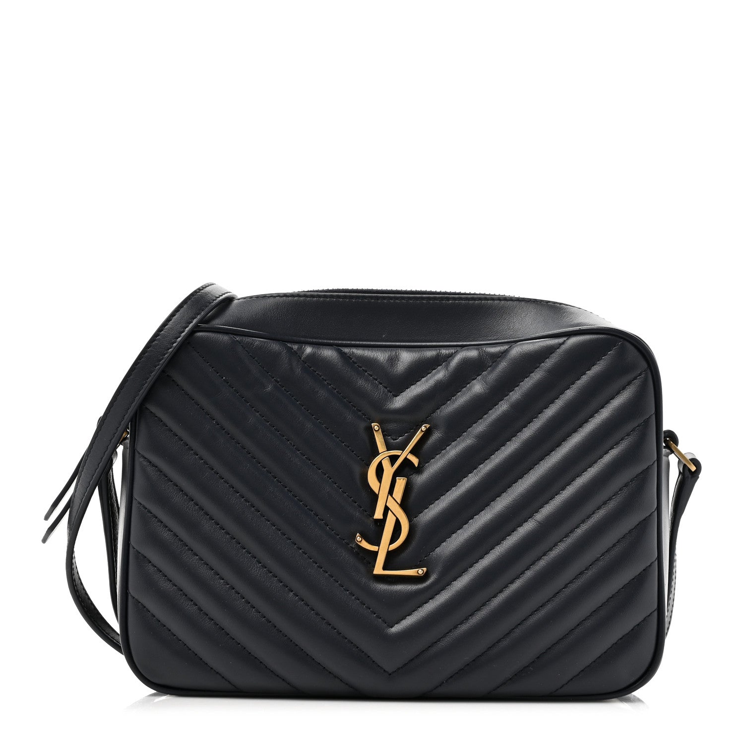 Saint Laurent Calfskin Matelasse Monogram Lou Camera Bag Deep Marine 1 of 10