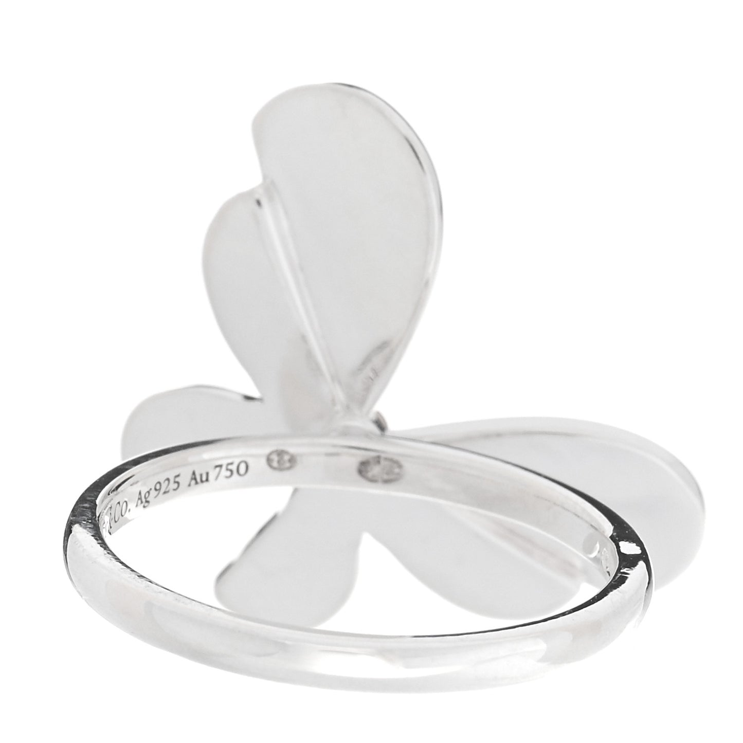 Sterling Silver 18K Rose Gold Return to Tiffany Love Bugs Butterfly Ring 49 5