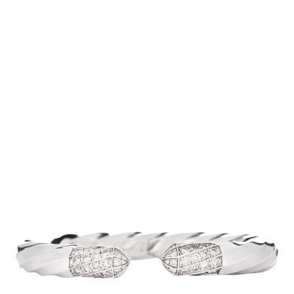 David Yurman Sterling Silver Diamond 9mm Cable Edge Bracelet 1 of 3