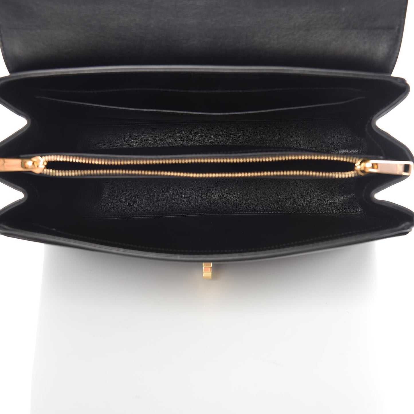 Satinated Calfskin Medium 16 Top Handle Bag Black