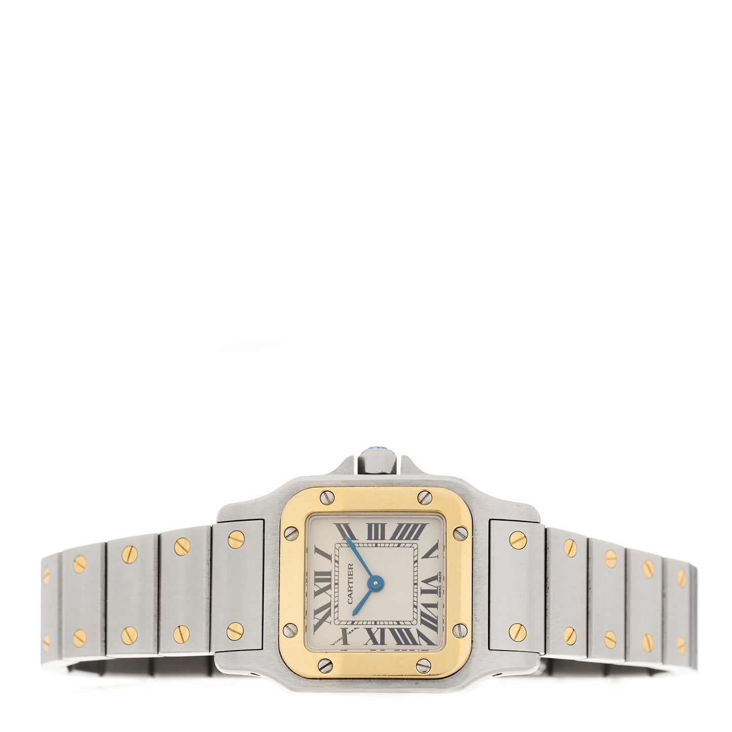 Stainless Steel 18K Yellow Gold 24mm Santos De Cartier Galbee Quartz Watch