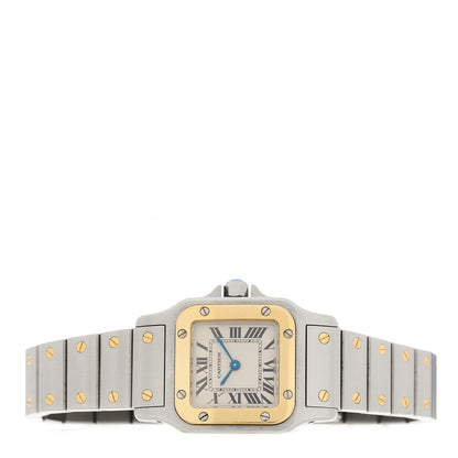 Cartier Stainless Steel 18K Yellow Gold 24mm Santos De Cartier Galbee Quartz Watch 2 of 4