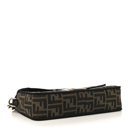 Fendi Fabric Jacquard FF 1974 Medium Baguette Tobacco Moro Black 4 of 9