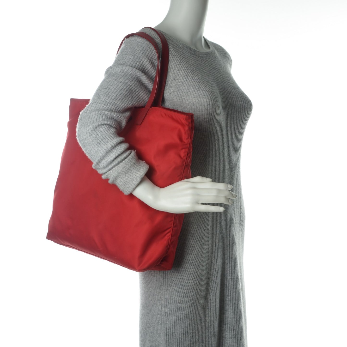 Nylon Vela Shopping Tote Rosso