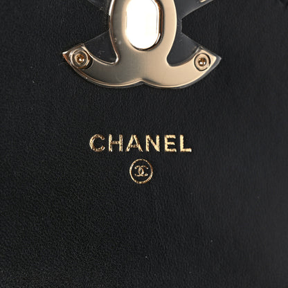 Chanel Lambskin Quilted Phone Chain Clutch Waist Bag Black 6 of 11