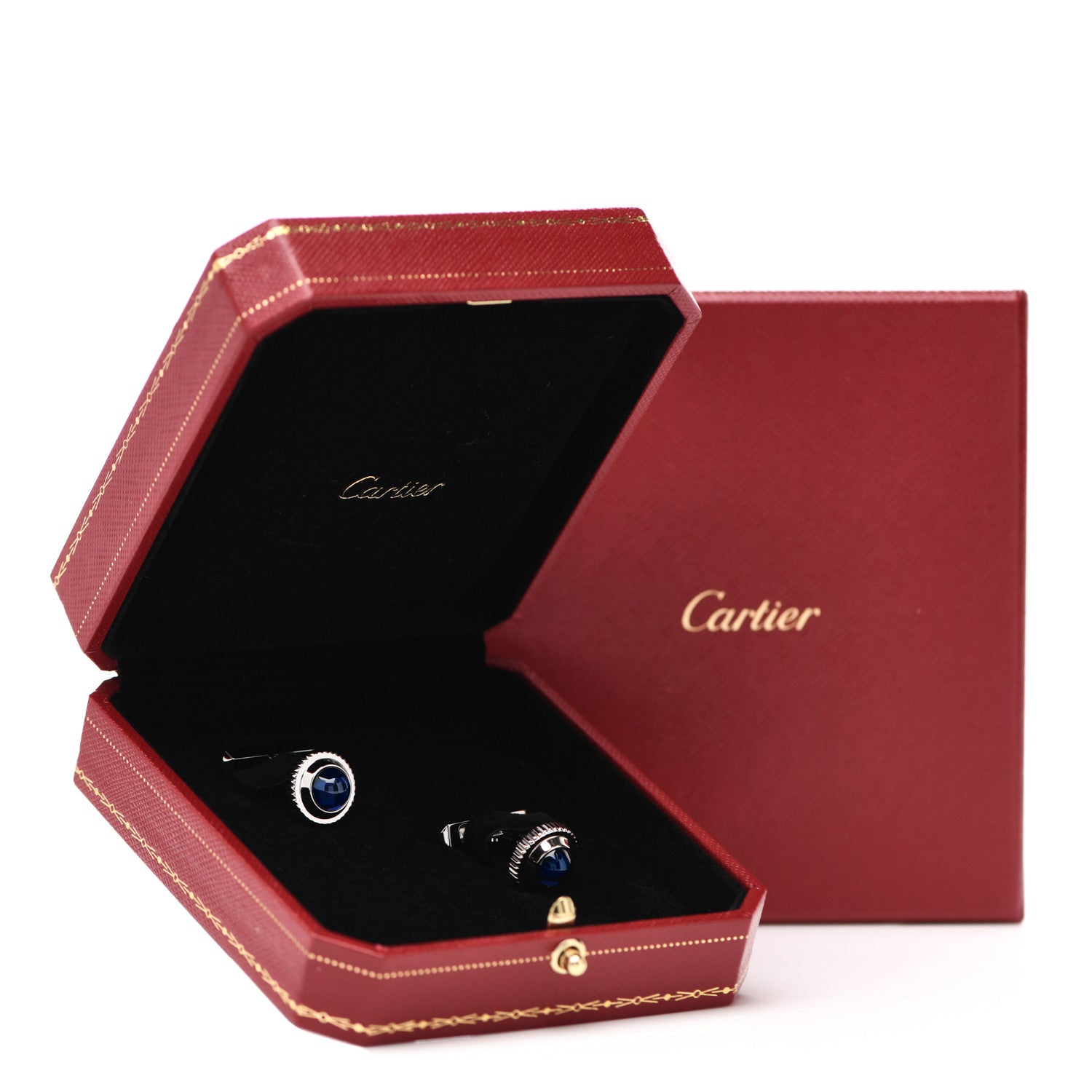 Cartier Palladium Sterling Silver Blue Spinel R De Cartier Biplane Cufflinks 5 of 5