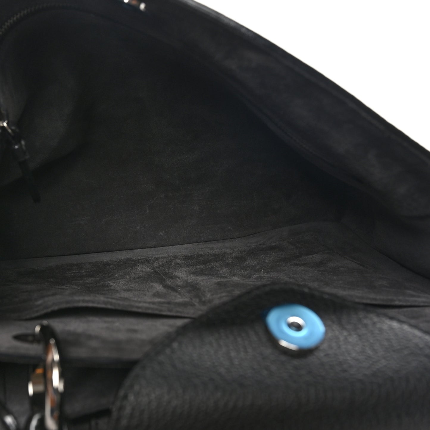 Grainy Calfskin Large Varenne Logo Top Handle Satchel Black