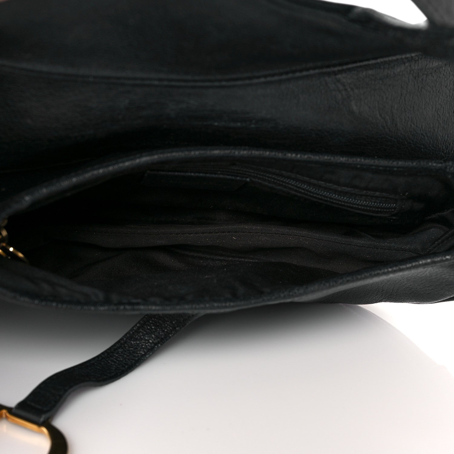 Christian Dior Calfskin Saddle Bag Black 4 of 9
