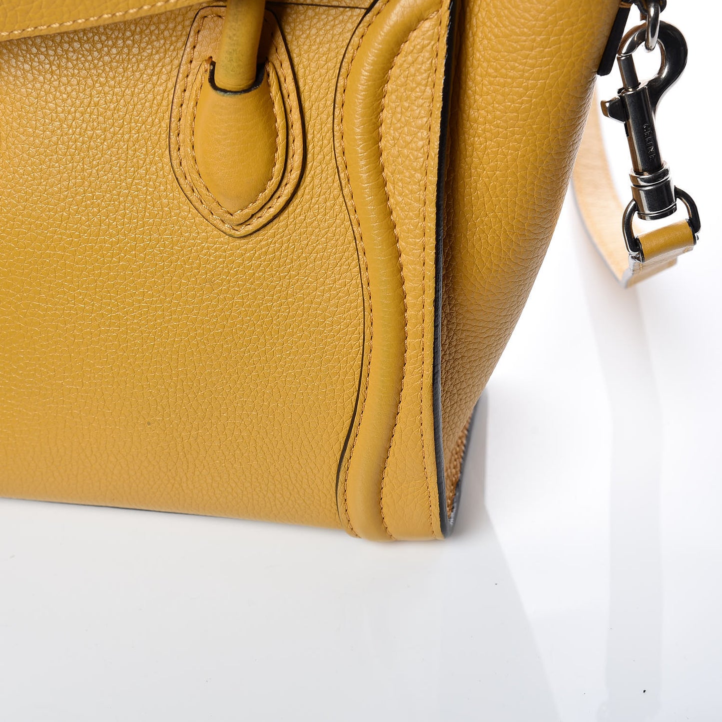 Drummed Calfskin Nano Luggage Ocre