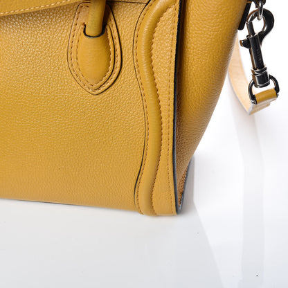 Celine Drummed Calfskin Nano Luggage Ocre 16 of 18