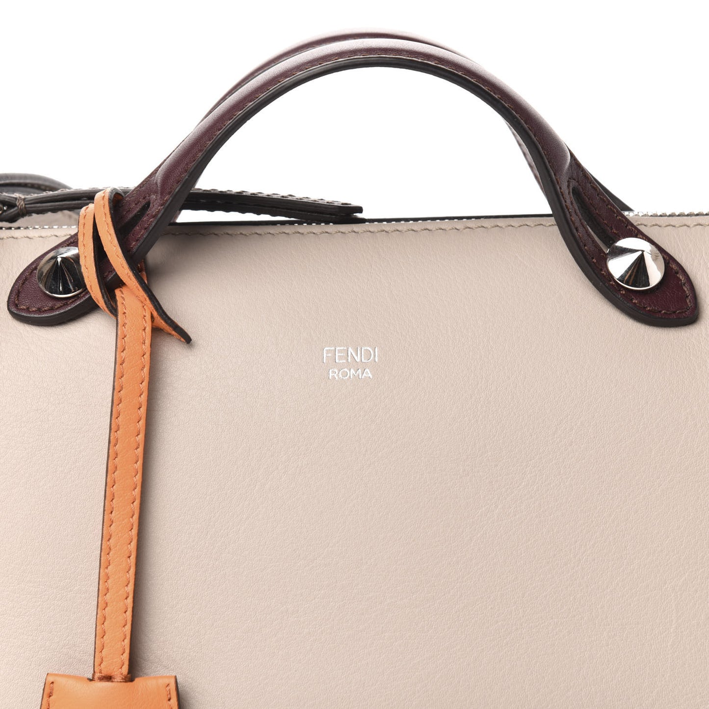 Vitello Dolce 4 Color Medium By The Way Boston Bag Grigio Polvere Arancio Multicolor