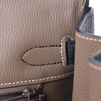 Hermes Togo Horseshoe Birkin 30 Black Etoupe 19 of 33