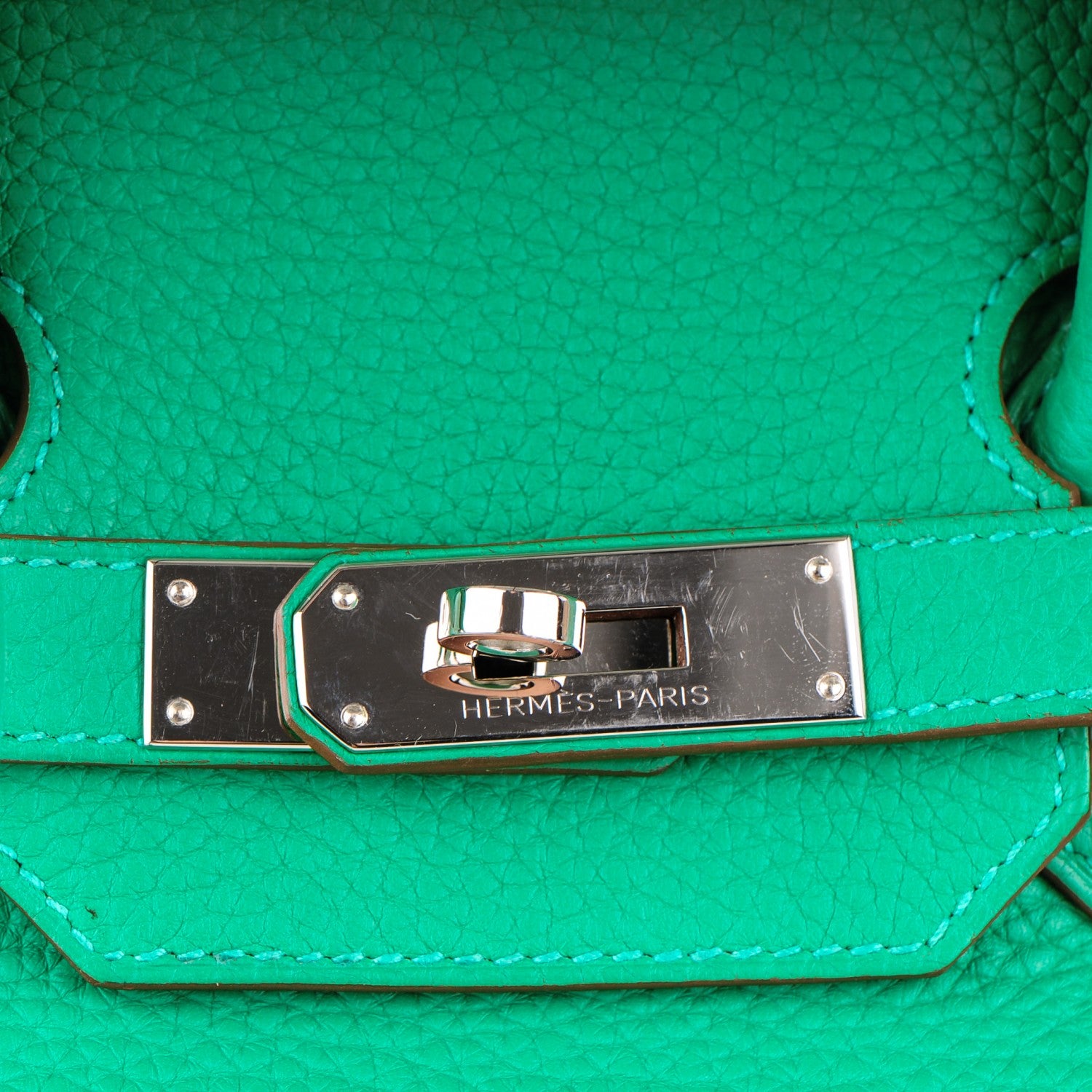 Hermes Taurillon Clemence Birkin 35 Menthe 16 of 28
