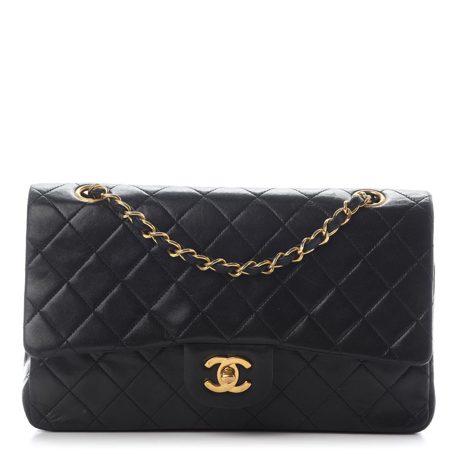 Chanel Lambskin Quilted Medium Double Flap Black 1 of 10