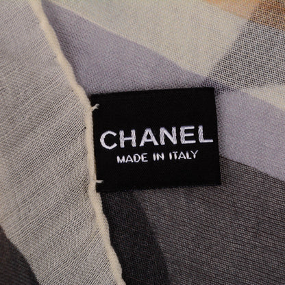 Chanel Modal Cashmere Silk Scarf Black White Brown 4 of 5