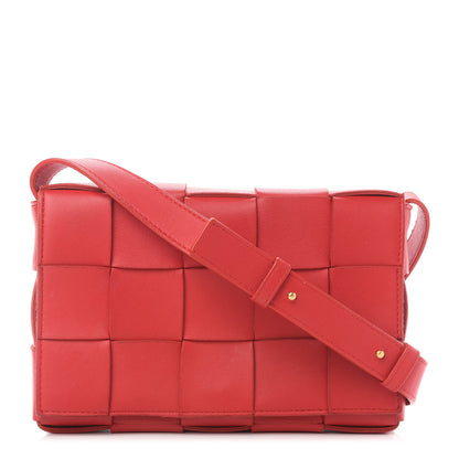 Bottega Veneta Lambskin Maxi Intrecciato Cassette Crossbody Bag Bright Red 1 of 8