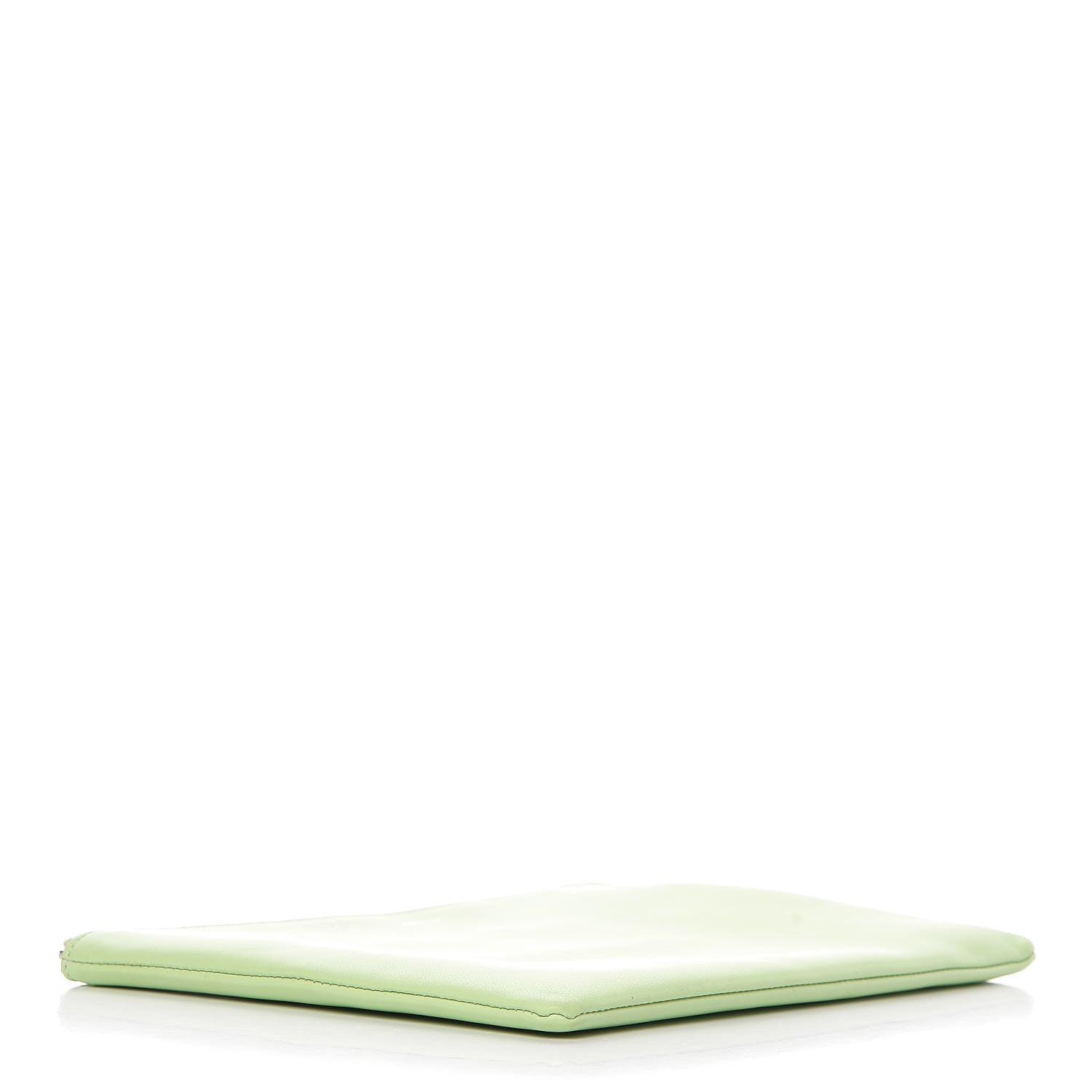 Celine Plastic Bag with Cloudy Lambskin Solo Zip Pouch Clutch Lime 10 of 17