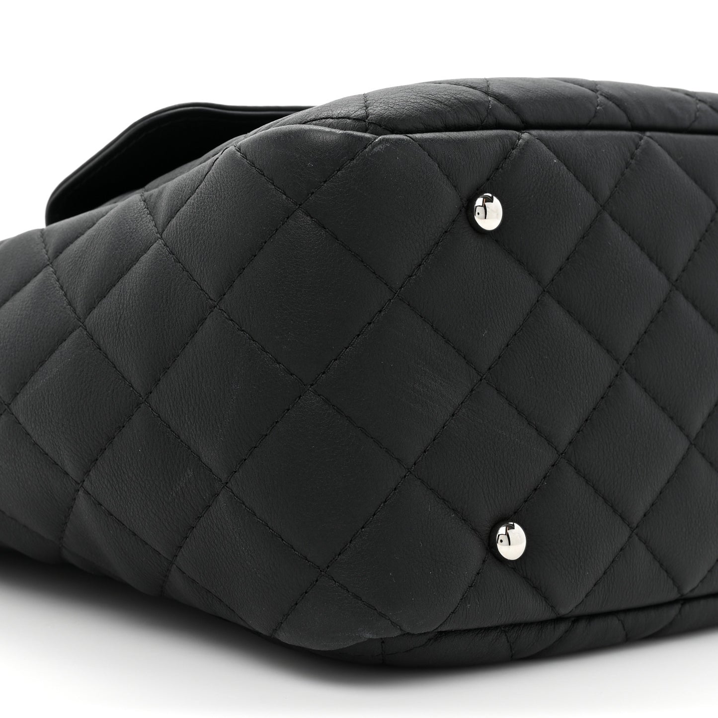 Calfskin Quilted Ultra Pocket Shopping Tote Black