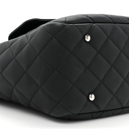 Chanel Calfskin Quilted Ultra Pocket Shopping Tote Black 9 of 16