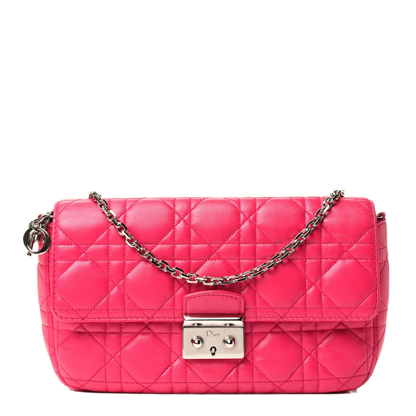 Lambskin Cannage Miss Dior Promenade Pouch Fuchsia