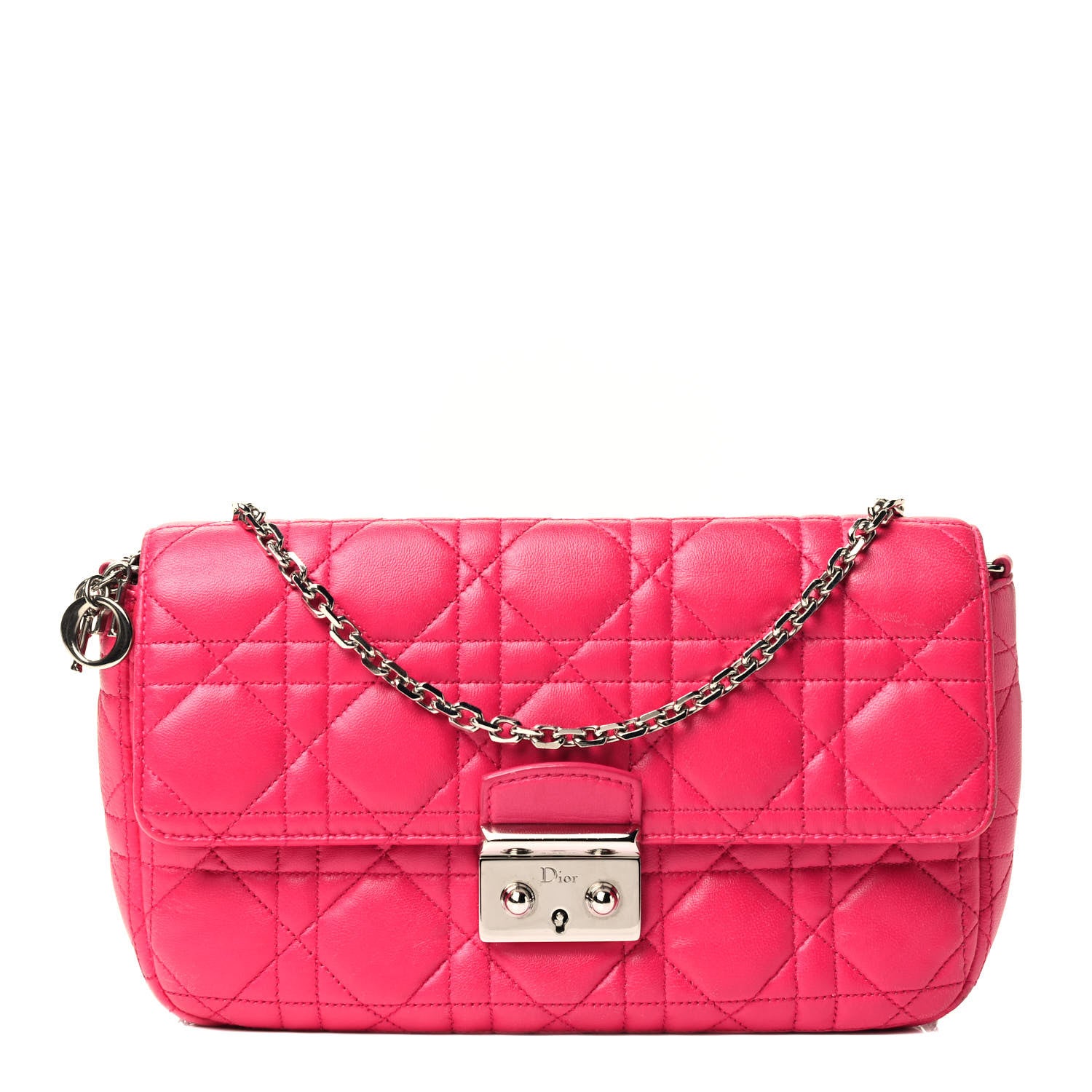 Christian Dior Lambskin Cannage Miss Dior Promenade Pouch Fuchsia 1 of 4