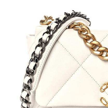 Chanel Goatskin Quilted Medium Chanel 19 Flap White 9 of 9