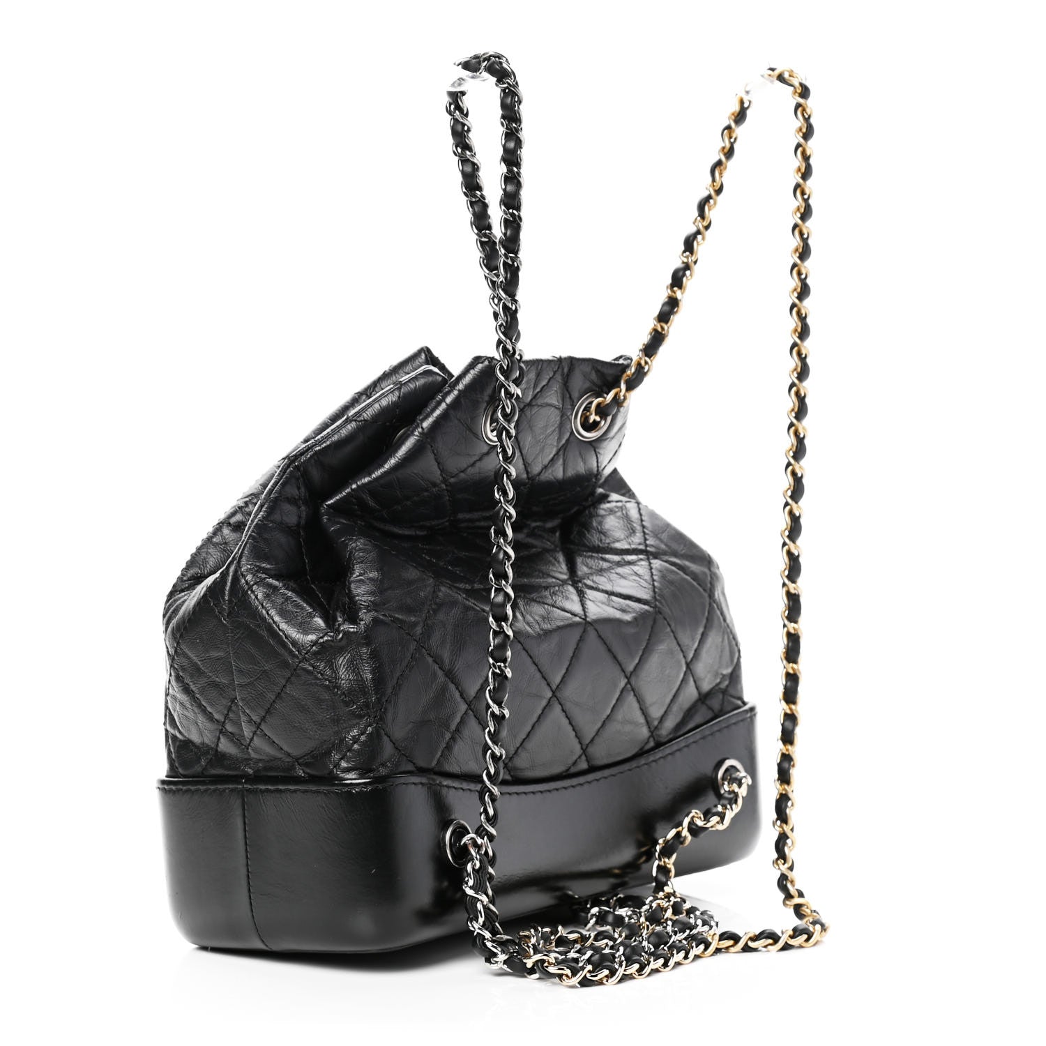 Chanel Aged Calfskin Quilted Small Gabrielle Backpack Black 2 of 4
