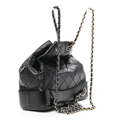 Chanel Aged Calfskin Quilted Small Gabrielle Backpack Black 2 of 4