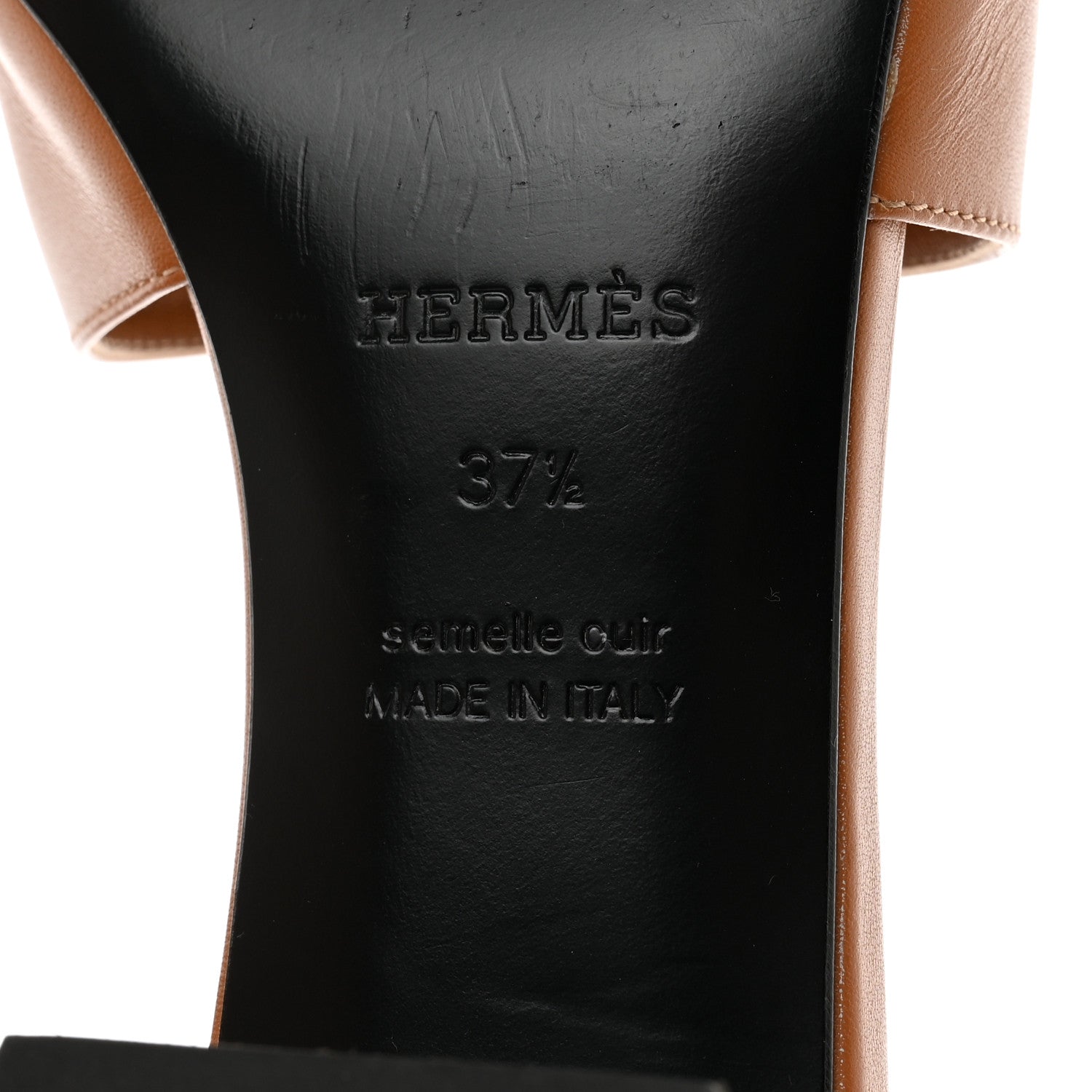 Hermes Calfskin Gigi 50 Sandals 37.5 Naturel 8 of 11