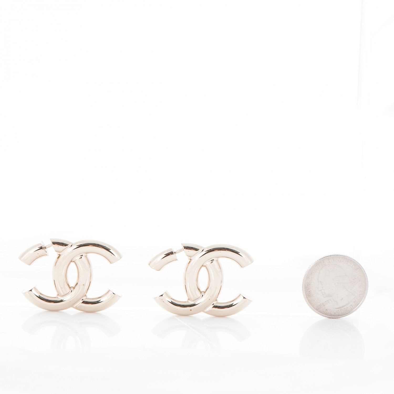 Chanel CC Earrings Gold 2 of 4