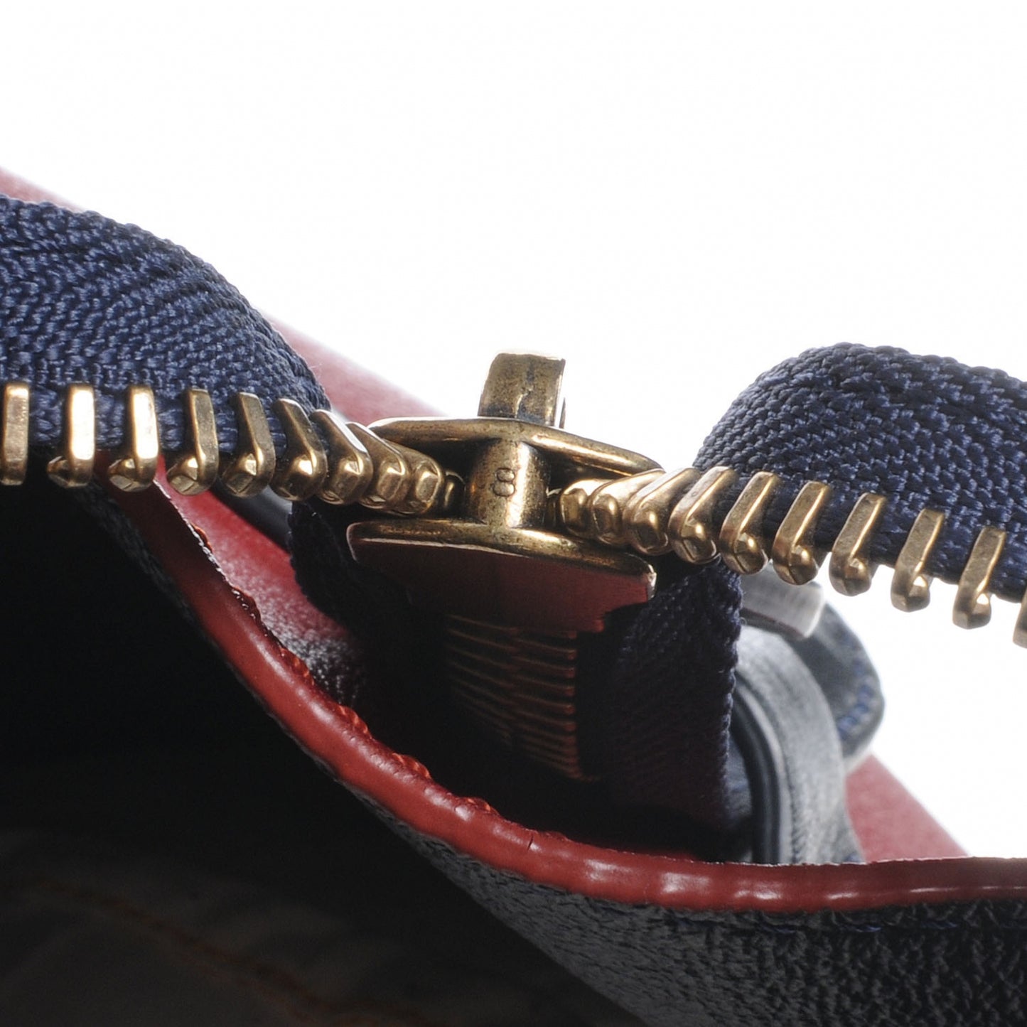Leather and Linen Shoulder Luggage Tri-Color Poppy