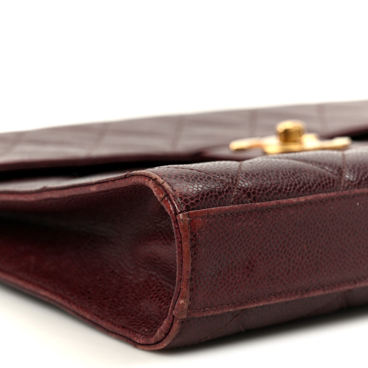 Caviar Quilted Briefcase Laptop Bag Burgundy
