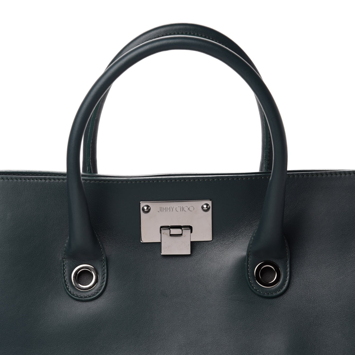 Jimmy Choo Calfskin Suede Riley Tote Dark Green 11 of 11