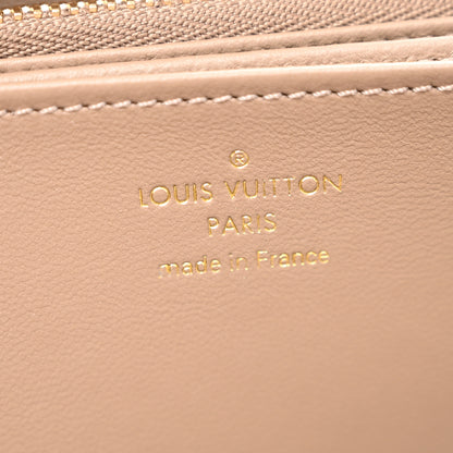 Louis Vuitton Lambskin Embossed Monogram Coussin Zippy Wallet Taupe 6 of 9