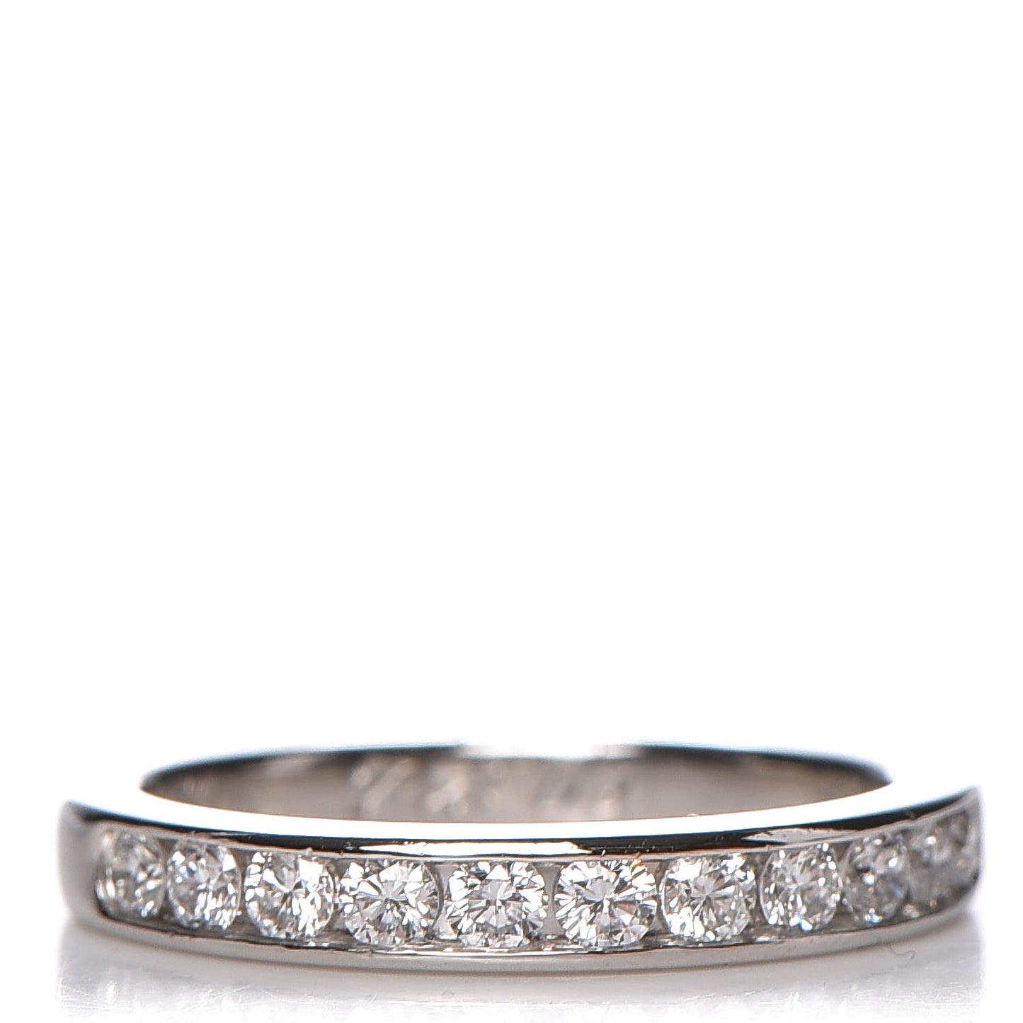 Platinum Diamond .33ctw Half Circle Wedding Band Ring 50 5.5