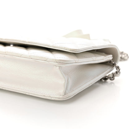 Chanel Lambskin Quilted Coco Bow Wallet On Chain WOC White 10 of 10