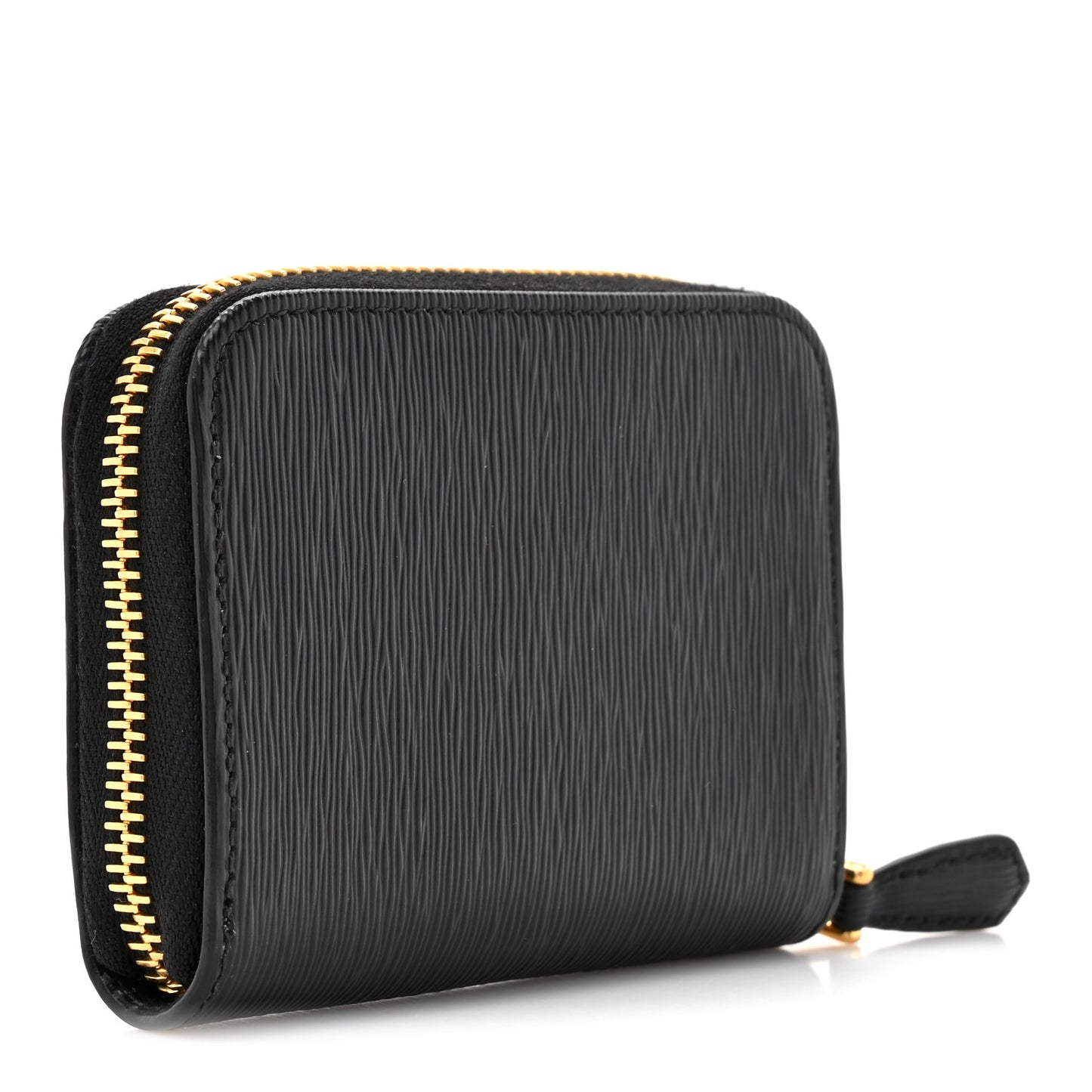 Vitello Move Triangle Logo Zip Coin Purse Black